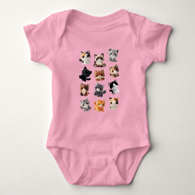 Cat Plush Toy Collection Baby Bodysuit (Front)