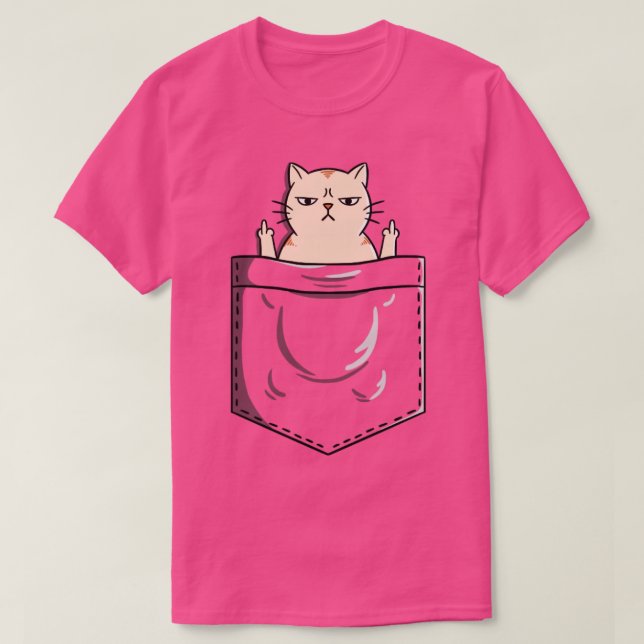 Cat pocket fingers T-Shirt (Design Front)
