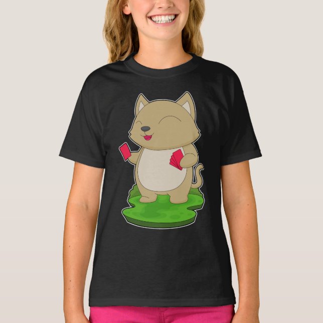 Cat Poker Poker cards T-Shirt (Front)