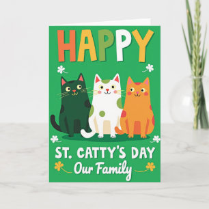 Cat Polka Dots Family Card
