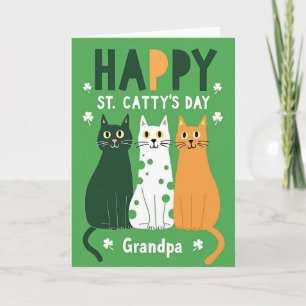Cat Polka Dots Grandpa Card