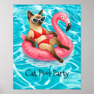 Cat Pool Party  Poster