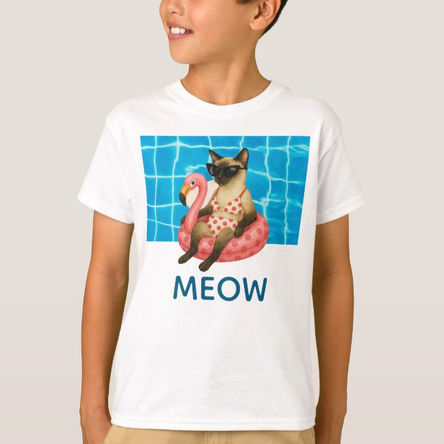 Cat Pool Party  T-Shirt (Front)