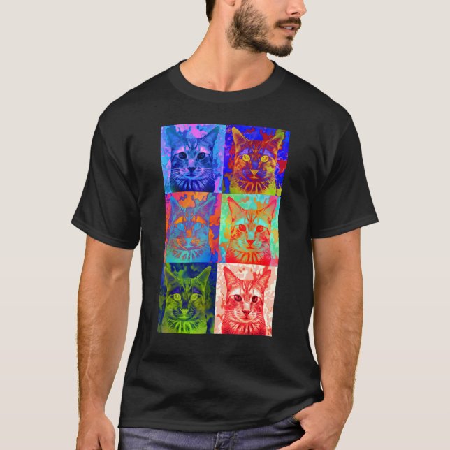 Cat Pop Art T-Shirt (Front)