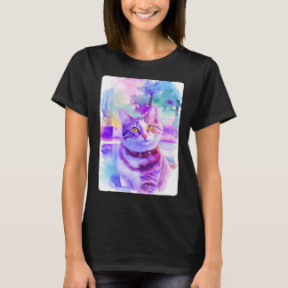 Cat Portrait Animal Beautiful Kitten Illustration T-Shirt
