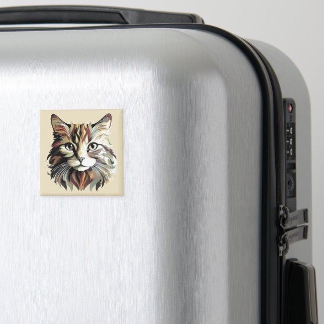 Cat Portrait Art Design Magnet (In Situ (Luggage))