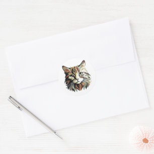 Cat Portrait Art Design Stickers