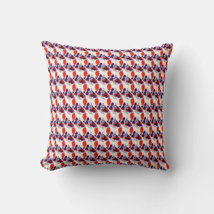 Cat Portrait – Bold Graphic Art Orange and Violet Cushion