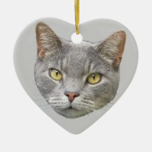 Cat Portrait Ceramic Tree Decoration