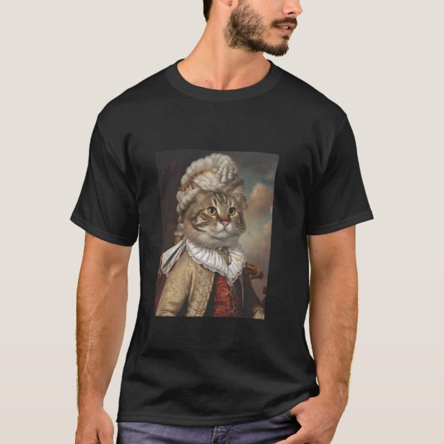 Cat Portrait Funny Cat T-Shirt (Front)