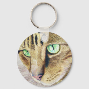 Cat Portrait Key Ring