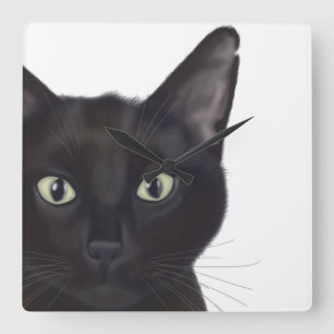 Cat, Portrait of Gus Square Wall Clock