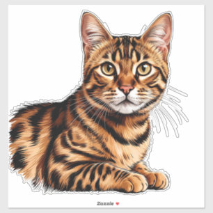 Cat Portrait: Striped Tabby with Golden Eyes