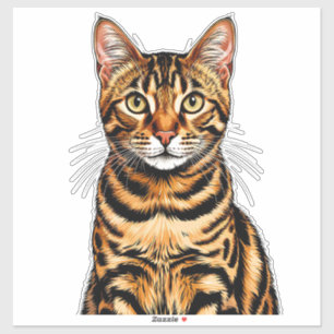 Cat Portrait: Striped Tabby with Golden Eyes