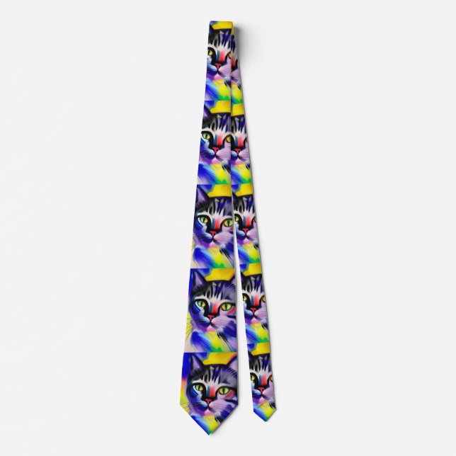 Cat portrait tie (Front)