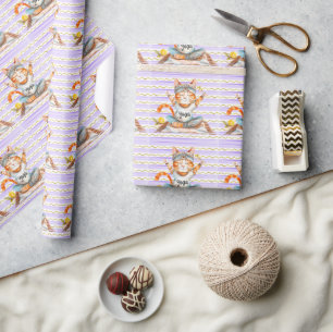 Cat Posing Yoga Wrapping Paper