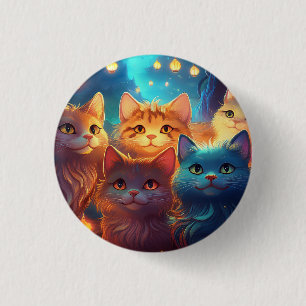 Cat Posse 3 Cm Round Badge