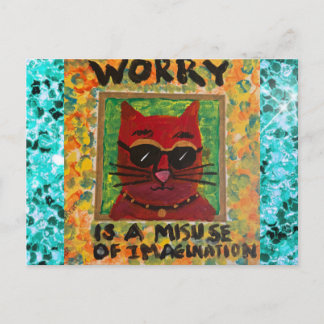 Cat postcard by bad girl art