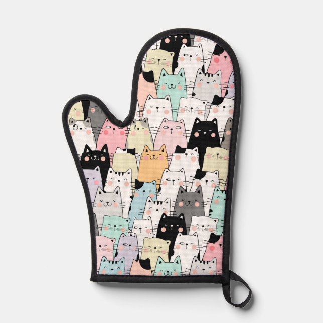 Cat pot holder kitchen mitt  (Front)