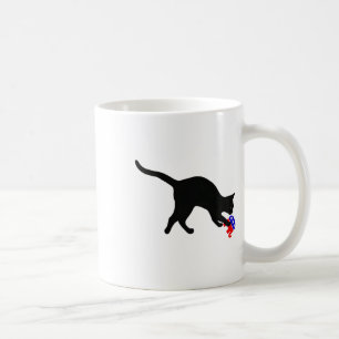 Cat Pouncing On Gop Elephant Funny Democat Coffee Mug