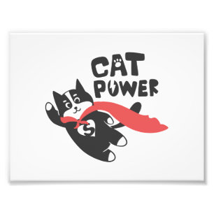 Cat power - Choose background colour Photo Print