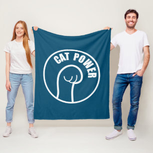 Cat Power Fleece Blanket