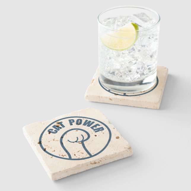 Cat Power Stone Coaster (Side)