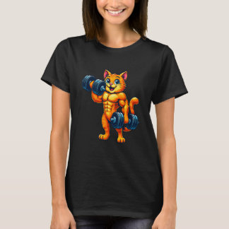 Cat Powerlifting Weightlifting Gym Workout T-Shirt