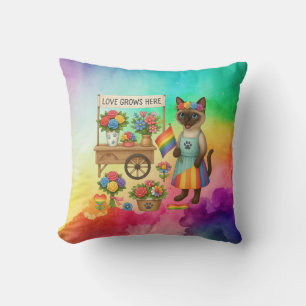 Cat Pride Paws Cat-inspired Pride LGBTQ Cushion
