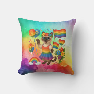 Cat Pride Paws Cat-inspired Pride LGBTQ Cushion