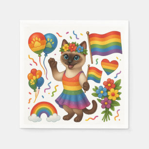 Cat Pride Paws Cat-inspired Pride LGBTQ Napkin