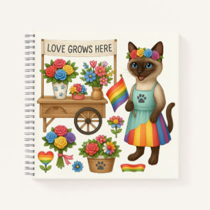Cat Pride Paws Cat-inspired Pride LGBTQ Notebook