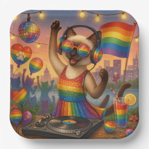 Cat Pride Paws Cat-inspired Pride LGBTQ Paper Plate