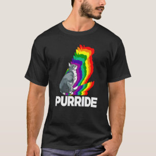 Cat Pride Purride Cat Rainbow Colour Cat Kitten T-Shirt
