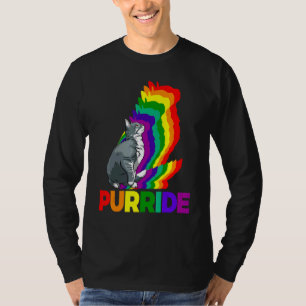 Cat Pride Purride Cat Rainbow Colour Cat Kitten T-Shirt