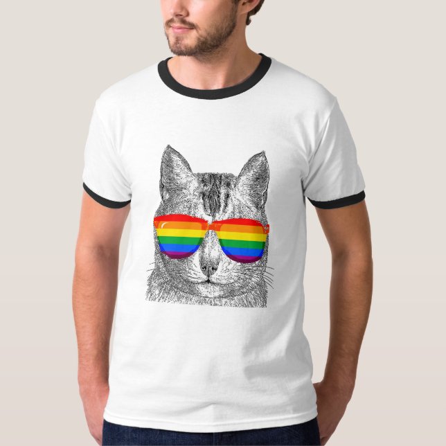 Cat Pride Sunglasses T-Shirt (Front)