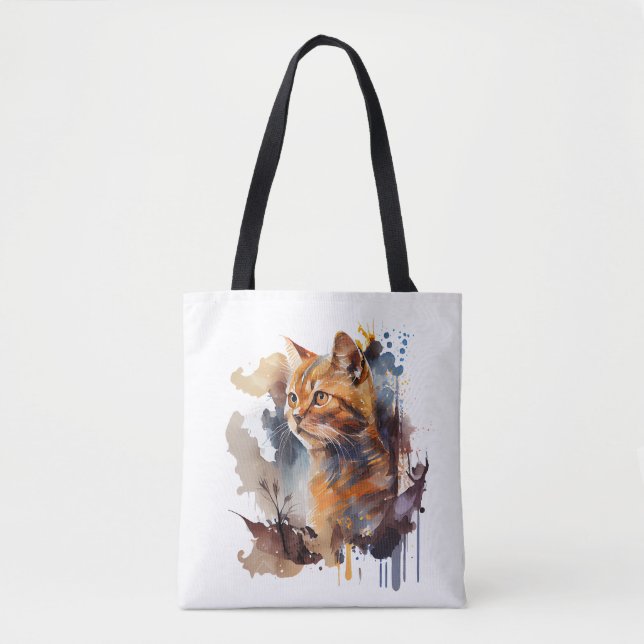 Cat Print for Cat Lover Cat Mum Tote Bag (Front)