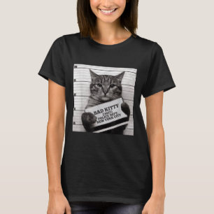 Cat Prison Jail Prisoner Bad Kitty Mugshot For Men T-Shirt