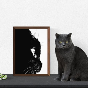 Cat Profile Silhouette Abstract unframed Photo Print