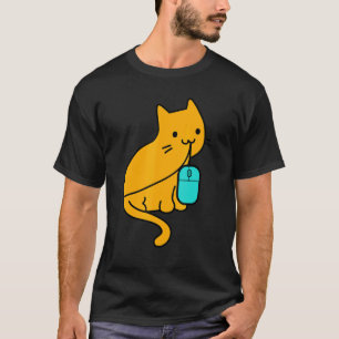 Cat programmer gamer eating PC gaming mouse T-Shirt