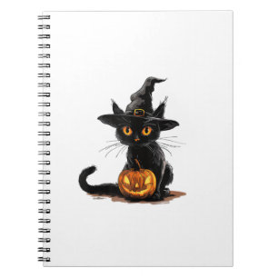 Cat Pumpkin Halloween Notebook