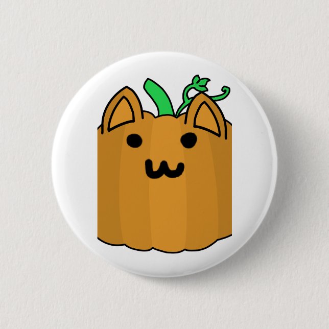 Cat Pumpkin Halloween Sticker 6 Cm Round Badge (Front)