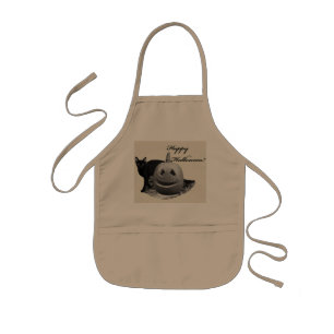 Cat & Pumpkin Happy Halloween Kids Apron