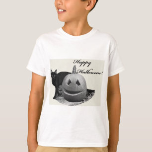 Cat & Pumpkin Happy Halloween T-Shirt