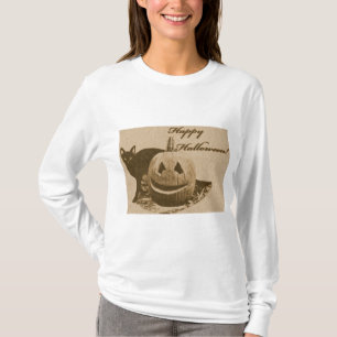 Cat & Pumpkin Happy Halloween T-Shirt