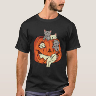 Cat Pumpkin Jack O Lantern Cat Halloween Costume B T-Shirt