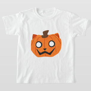 Cat Pumpkin Jack-O-Lantern Halloween Kids T-Shirt
