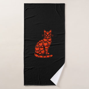 Cat Pumpkin Jack O Lantern Halloween Mens Womens K Bath Towel