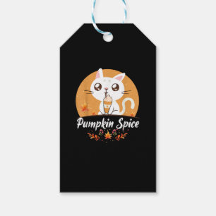 Cat Pumpkin Spice Shirt Cute It's Fall Y'all Pumpk Gift Tags