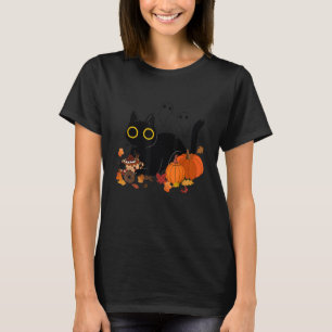 Cat Pumpkins Fall Thanksgiving Halloween Costume T-Shirt